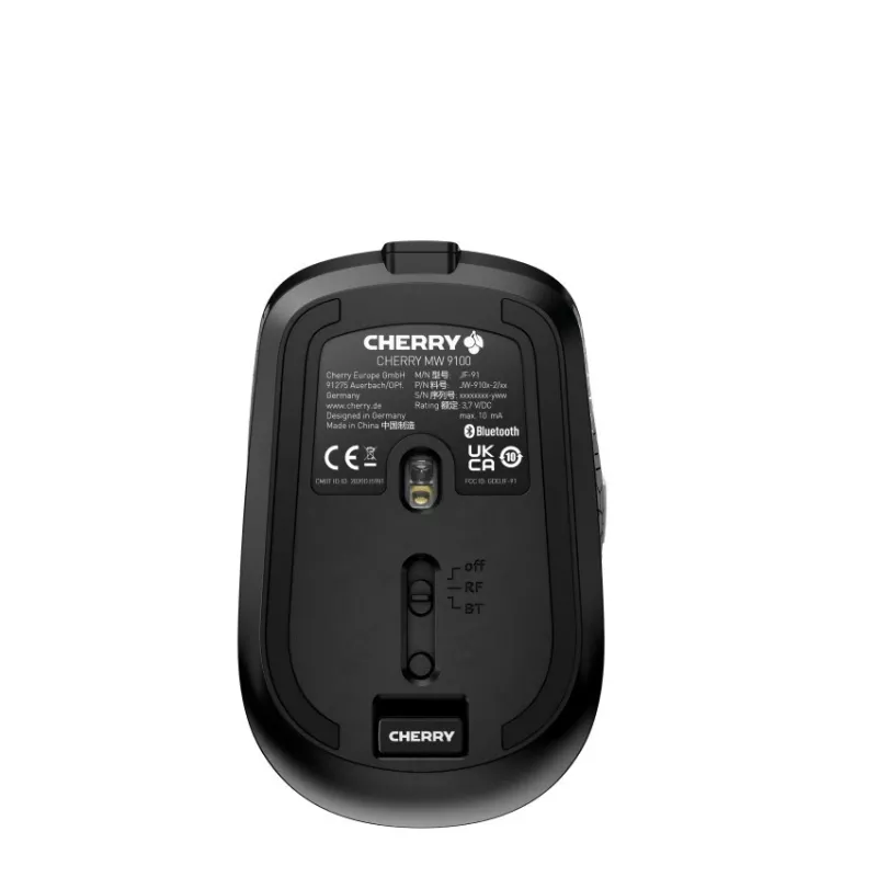 CHERRY MW 9100 pelė Biurui Abiem rankoms tinkama RF Belaidė + Bluetooth 2400 DPI