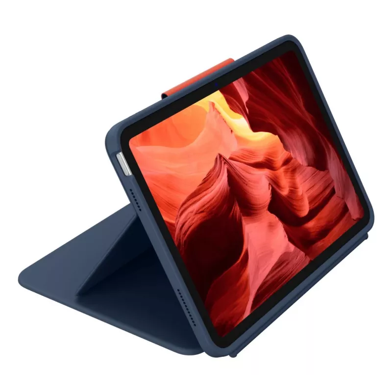Klaviatūros dėklas Logitech Rugged Combo 4 Touch QWERTZ German Smart Connector Blue, skirtas iPad 10th gen (A16) su jutikliniu kilimėliu, dokas 256×195×20 mm