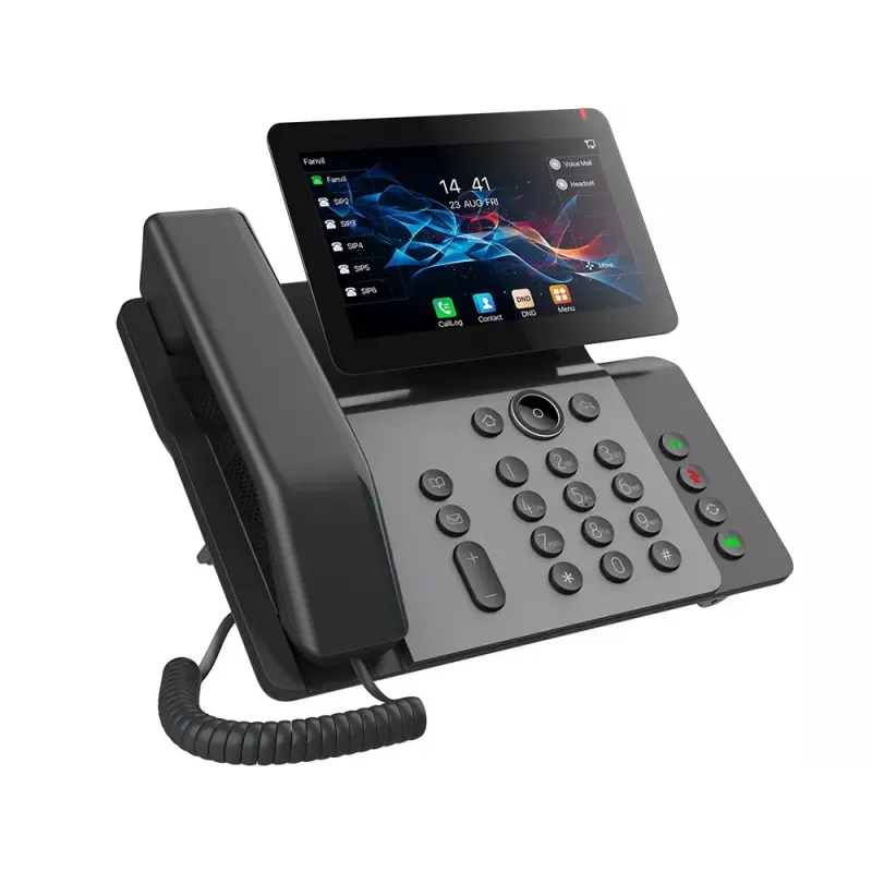 IP telefonas Fanvil V66 tamsiai pilkas — 20 linijų, 7 colių IPS jutiklinis ekranas, Wi‑Fi, PoE, Bluetooth