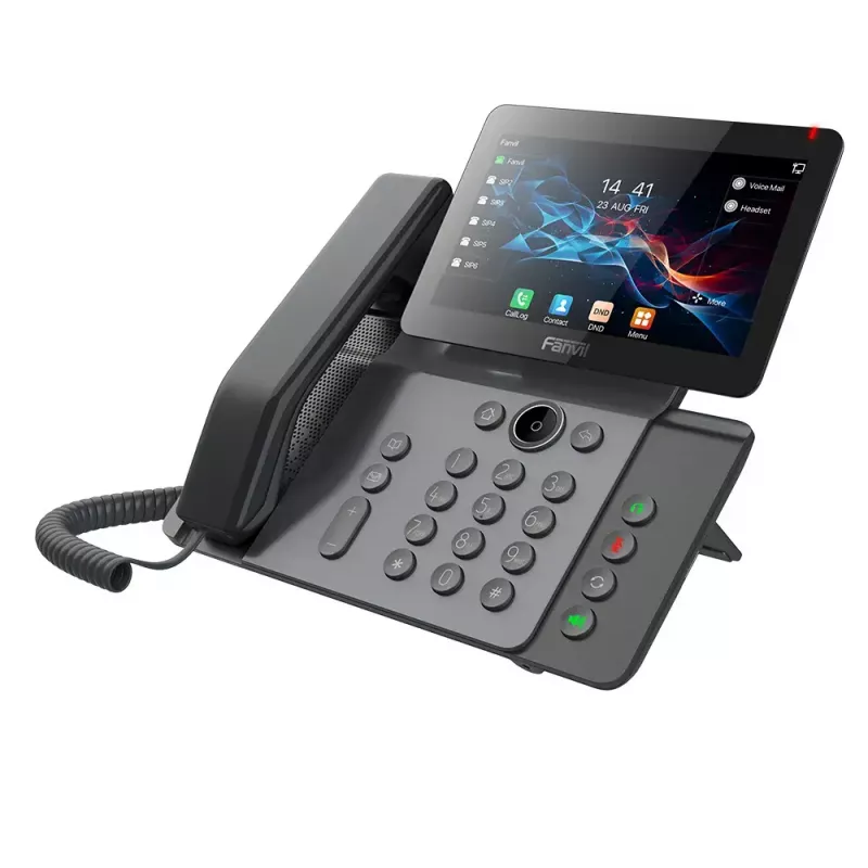 IP telefonas Fanvil V66 tamsiai pilkas — 20 linijų, 7 colių IPS jutiklinis ekranas, Wi‑Fi, PoE, Bluetooth