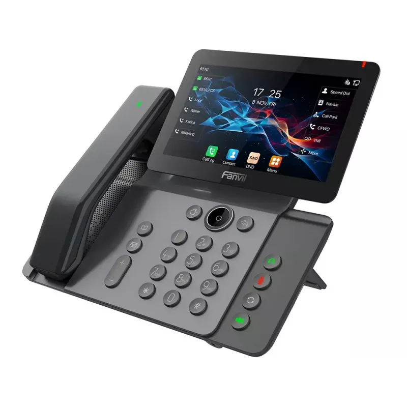 IP telefonas Fanvil V66 PRO tamsiai pilkas 20 linijų IPS Wi-Fi laidinis ragelis