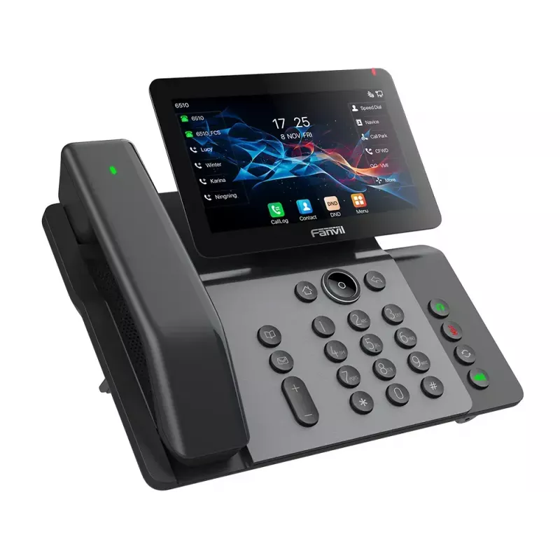 IP telefonas Fanvil V66 PRO tamsiai pilkas 20 linijų IPS Wi-Fi laidinis ragelis