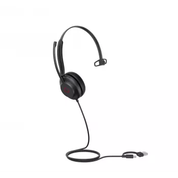 “Yealink UH35 Mono UC USB-C/A” ausinės, laidinės, 20–20000 Hz, skambučiams / muzikai, 96,5 g, ausinės, juodos