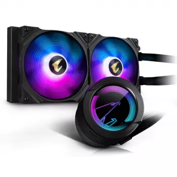 GIGABYTE AORUS WATERFORCE 280 procesoriaus „viskas viename“ skysčio aušintuvas, juodas