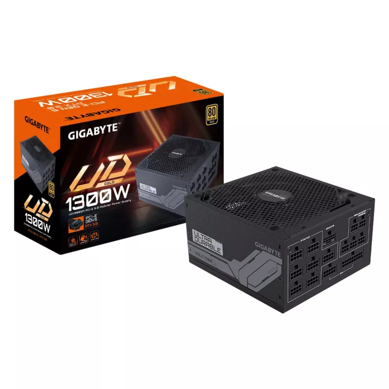 GIGABYTE UD1300GM PG5 maitinimo blokas 1300 W 20+4 kontaktų ATX ATX juodas