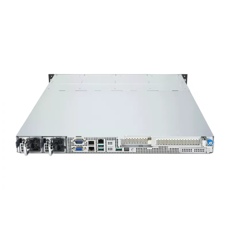 Stovo serveris ASUS RS300-E12-RS4, 1U, Intel C262, LGA1700, Xeon E-2400, 4x karštai keičiami 3,5 colio lizdai, 450W maitinimo šaltinis, DDR5 UDIMM iki 128 GB