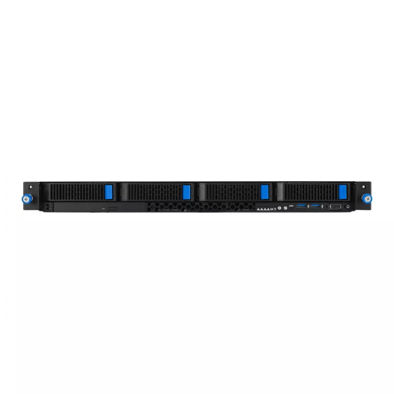 Stovo serveris ASUS RS300-E12-RS4, 1U, Intel C262, LGA1700, Xeon E-2400, 4x karštai keičiami 3,5 colio lizdai, 450W maitinimo šaltinis, DDR5 UDIMM iki 128 GB