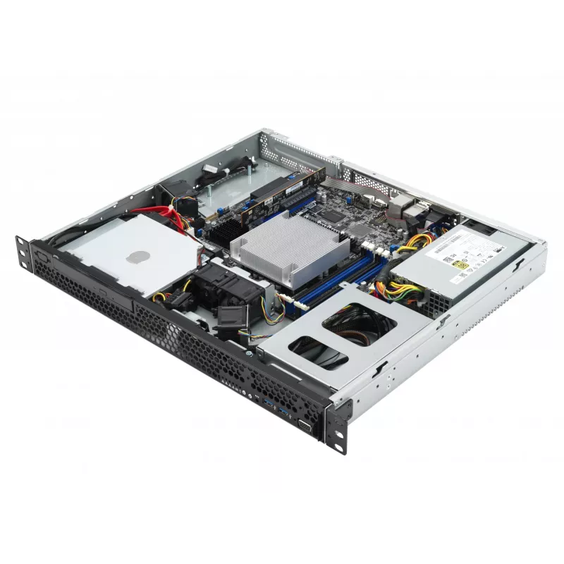 Stovo serveris ASUS RS100-E11-PI2, Intel C252, LGA 1200, 1U, 4 DIMM, DDR4 iki 128 GB, 350W PSU, 2x RJ-45, M.2