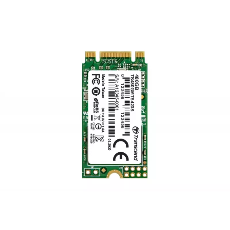 TRANSCEND SSD Mts420s 480GB M.2 2242 SATA Ill 6gb/s Tlc