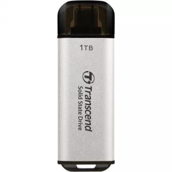 TRANSCEND Esd300s – 1TB nešiojamasis SSD – USB Type-C – 3D NAND Flash – sidabrinis