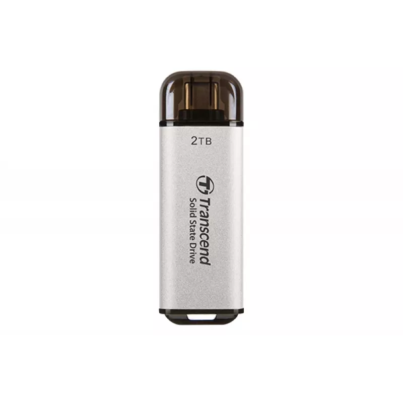 TRANSCEND Esd300s - 2TB nešiojamasis SSD - USB Type-C - 3D NAND Flash - sidabrinis