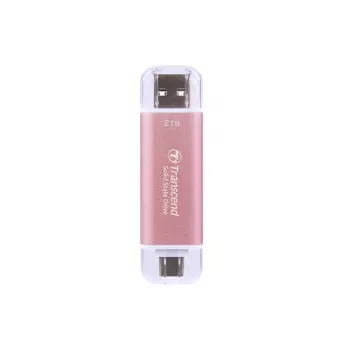 TRANSCEND Esd310p - 2TB nešiojamasis SSD - USB Type-A / USB Type-C - rožinis