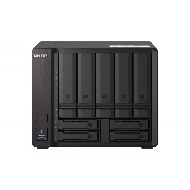 QNAP TS-H973AX NAS bokštas Ryzen Embedded V1500B 8 GB DDR4 0 TB QuTS hero juoda