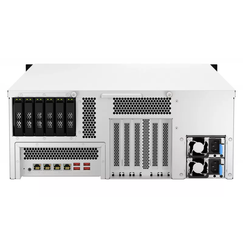 QNAP TS-H3087XU-RP NAS stovas (4U) Intel Xeon E E-2378 64 GB DDR4 0 TB QuTS hero juoda, balta