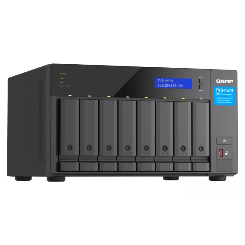 QNAP TVS-h874X NAS bokštinis Intel® Core™ i9 64 GB DDR4 0 TB QuTS hero juodos spalvos