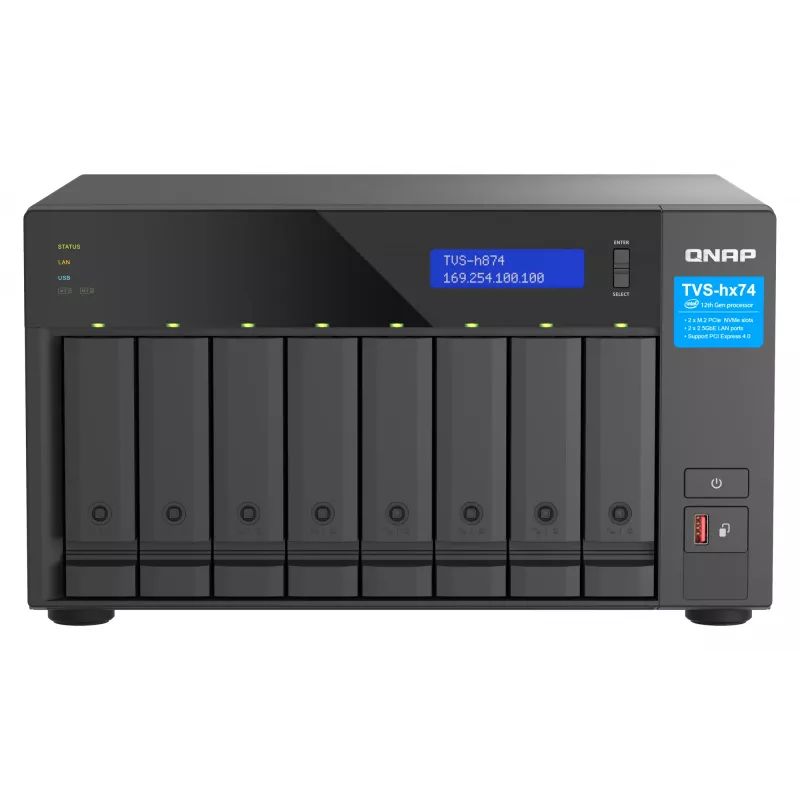 QNAP TVS-H874T-I9-64G NAS / saugojimo serveris bokštinis Intel® Core™ i9 64 GB DDR4 0 TB QNAP QTS Juoda