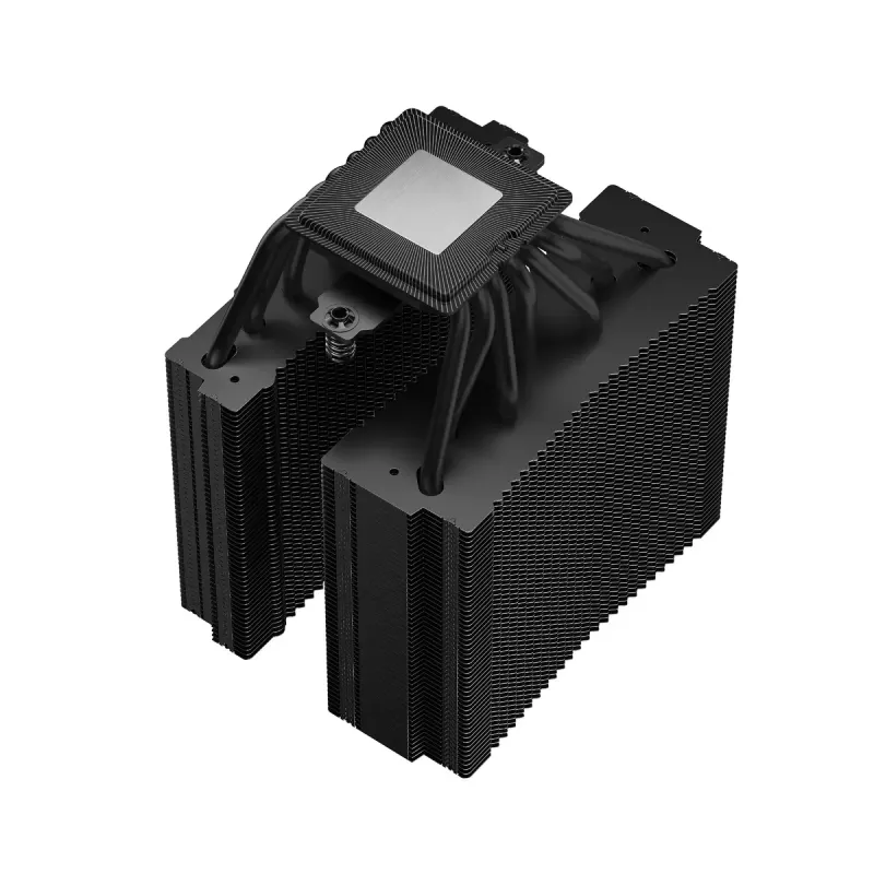 Oro aušintuvas DeepCool ASSASSIN IV VC VISION — dviejų ventiliatorių 120/140 mm, 300 W TDP, 7 šilumos vamzdeliai, LGA115x/LGA1200/LGA1700/LGA20xx suderinamas, juodas