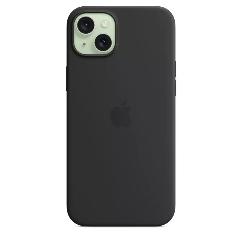 Apple iPhone 15 Plus silikoninis dėklas su MagSafe, juodas