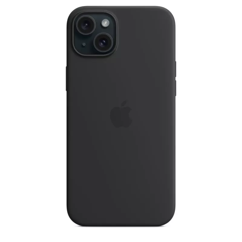 Apple iPhone 15 Plus silikoninis dėklas su MagSafe, juodas
