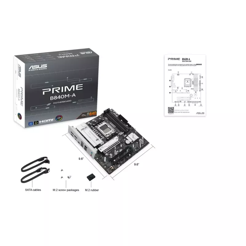 Motininė plokštė ASUS PRIME B840M-A-CSM AMD B840 Socket AM5 micro ATX