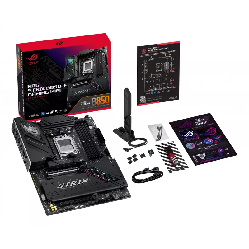 Pagrindinė plokštė ASUS ROG STRIX B850-F GAMING WIFI — AMD B850, Socket AM5, ATX, DDR5, 4×M.2, Wi‑Fi 7, 2.5Gb LAN