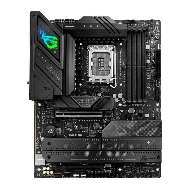 Pagrindinė plokštė ASUS ROG STRIX B860-F GAMING WIFI — Intel B860, LGA 1851, ATX, DDR5, 4x DIMM, Wi‑Fi 7, 2.5Gb LAN, 4x M.2
