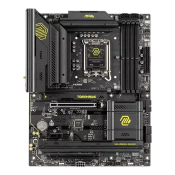 Pagrindinė plokštė MSI MAG B860 TOMAHAWK WIFI — Intel B860, LGA 1851, ATX, DDR5, 4x DIMM, 3x M.2, Wi‑Fi 7, 5GbE