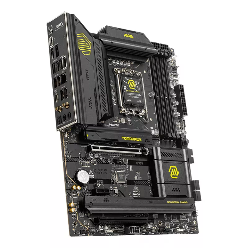 Pagrindinė plokštė MSI MAG B860 TOMAHAWK WIFI — Intel B860, LGA 1851, ATX, DDR5, 4x DIMM, 3x M.2, Wi‑Fi 7, 5GbE