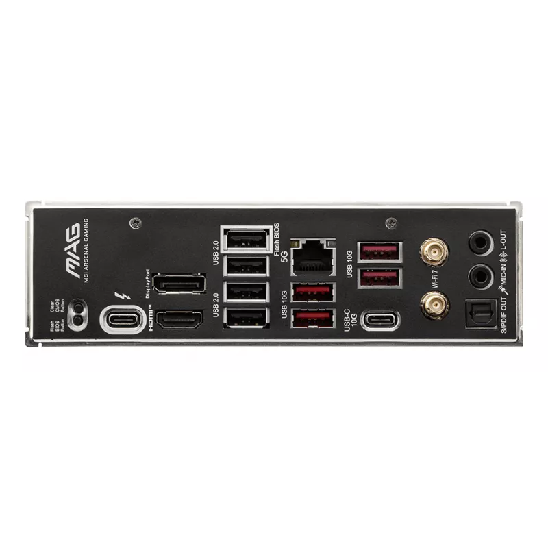 Pagrindinė plokštė MSI MAG B860 TOMAHAWK WIFI — Intel B860, LGA 1851, ATX, DDR5, 4x DIMM, 3x M.2, Wi‑Fi 7, 5GbE