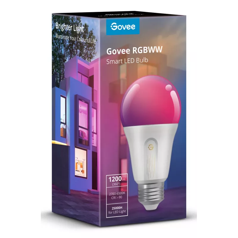 Išmanioji lemputė Govee H60093C1 1200 lm, Wi‑Fi & Bluetooth, 12 W, E26, balta