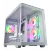 FSP S380-WA korpusas Mini Tower mITX, mATX baltas ARGB, Mikro bokštas, Kompiuterio, Balta, micro ATX, Mini-ITX, SPCC, Grūdintas stiklas, Žaidimams