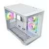 FSP S380-WA korpusas Mini Tower mITX, mATX baltas ARGB, Mikro bokštas, Kompiuterio, Balta, micro ATX, Mini-ITX, SPCC, Grūdintas stiklas, Žaidimams