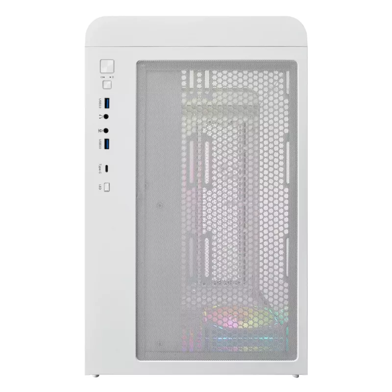 FSP S380-WA korpusas Mini Tower mITX, mATX baltas ARGB, Mikro bokštas, Kompiuterio, Balta, micro ATX, Mini-ITX, SPCC, Grūdintas stiklas, Žaidimams