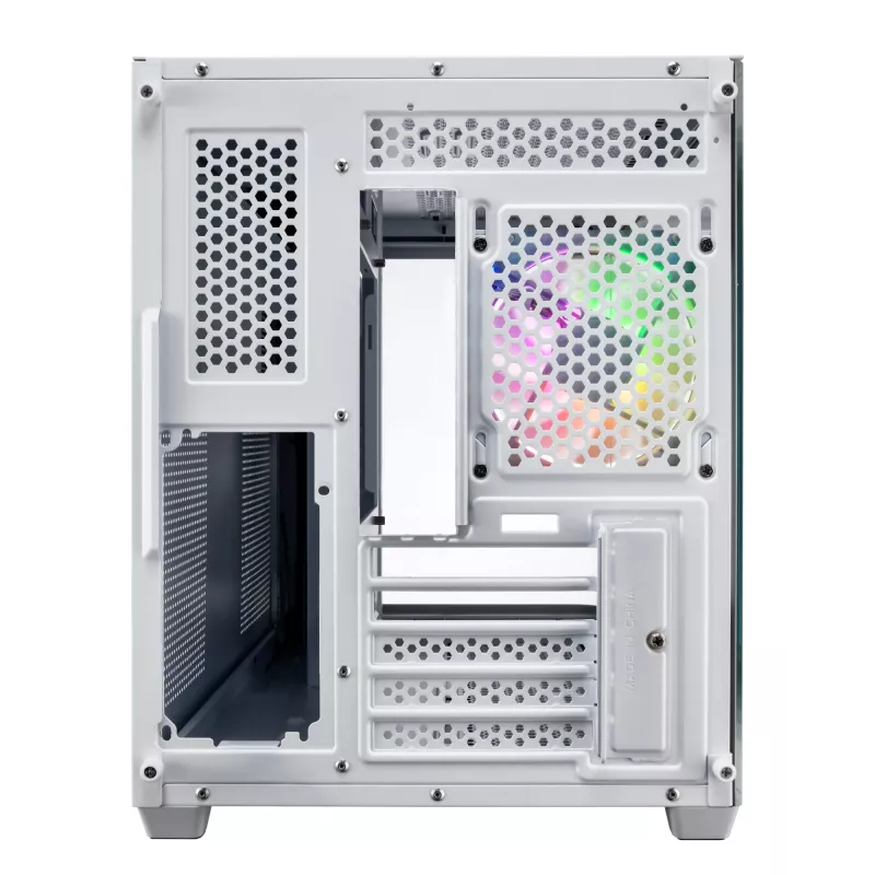 FSP S380-WA korpusas Mini Tower mITX, mATX baltas ARGB, Mikro bokštas, Kompiuterio, Balta, micro ATX, Mini-ITX, SPCC, Grūdintas stiklas, Žaidimams
