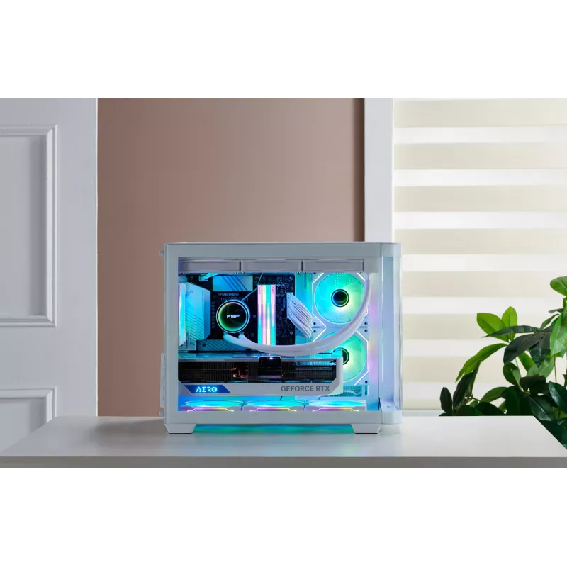 FSP S380-WA korpusas Mini Tower mITX, mATX baltas ARGB, Mikro bokštas, Kompiuterio, Balta, micro ATX, Mini-ITX, SPCC, Grūdintas stiklas, Žaidimams