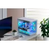 FSP S380-WA korpusas Mini Tower mITX, mATX baltas ARGB, Mikro bokštas, Kompiuterio, Balta, micro ATX, Mini-ITX, SPCC, Grūdintas stiklas, Žaidimams