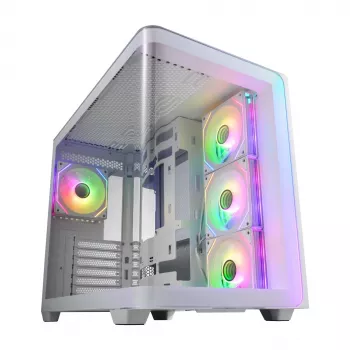 FSP M580-WA korpusas Midi Tower mITX, mATX, baltas ARGB