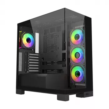 FSP M540-BA korpusas Midi Tower mITX, mATX, ATX (BTF) juodas, Midi Tower, PC, juoda, ATX, mikro ATX, Mini-ITX, stiklas, SPCC, žaidimams