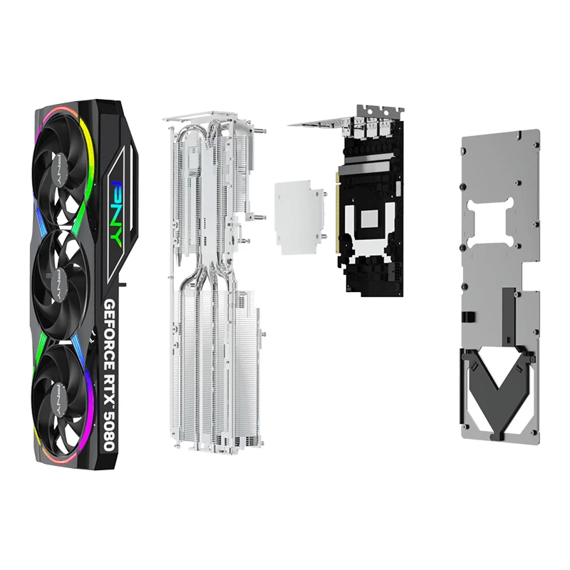 PNY GeForce RTX 5080 16GB ARGB Overclocked Triple Fan - 16GB GDDR7 - DisplayPort 2.1b / HDMI 2.1b