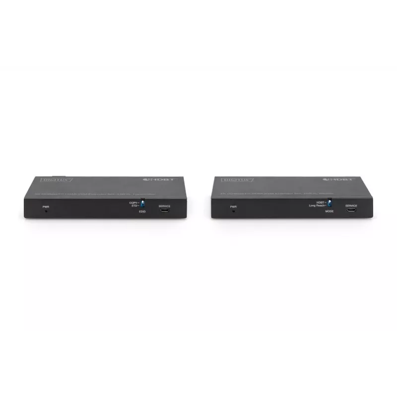 DIGITUS HDBaseT KVM plėtiklio rinkinys. 150 m 4K/60Hz. USB 2.0. PoC. IR. juodas