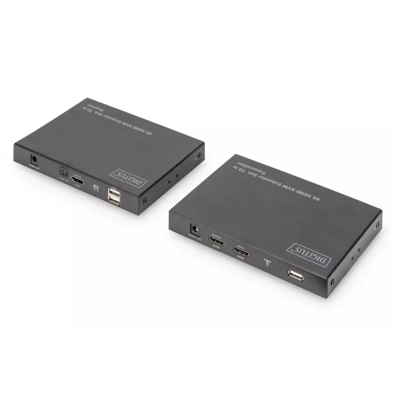 DIGITUS HDMI 2.0 HDMI KVM plėtiklio rinkinys – 70 m USB 1.1, jutiklinio ekrano palaikymas