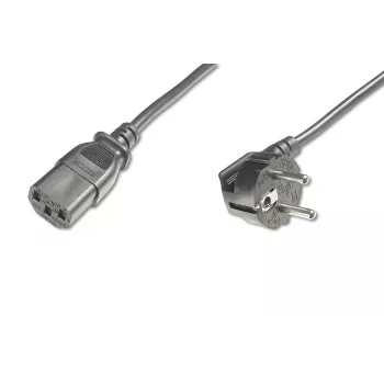 DIGITUS maitinimo laidas, CEE 7/7 (Typ-F) 90° kampuotas - C13 M/F, 5m H05VV-F3G 1.0qmm juodas ES standartas