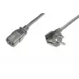 DIGITUS maitinimo laidas, CEE 7/7 (Typ-F) 90° kampuotas - C13 M/F, 5m H05VV-F3G 1.0qmm juodas ES standartas