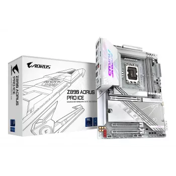 Pagrindinė plokštė GIGABYTE Z890 AORUS PRO ICE — Intel Z890, LGA 1851, ATX, DDR5, 4x DIMM, 4x M.2, 2.5Gb LAN, Wi‑Fi