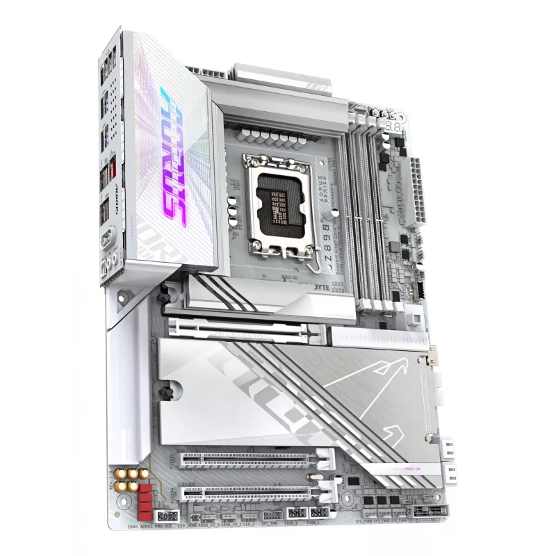Pagrindinė plokštė GIGABYTE Z890 AORUS PRO ICE — Intel Z890, LGA 1851, ATX, DDR5, 4x DIMM, 4x M.2, 2.5Gb LAN, Wi‑Fi