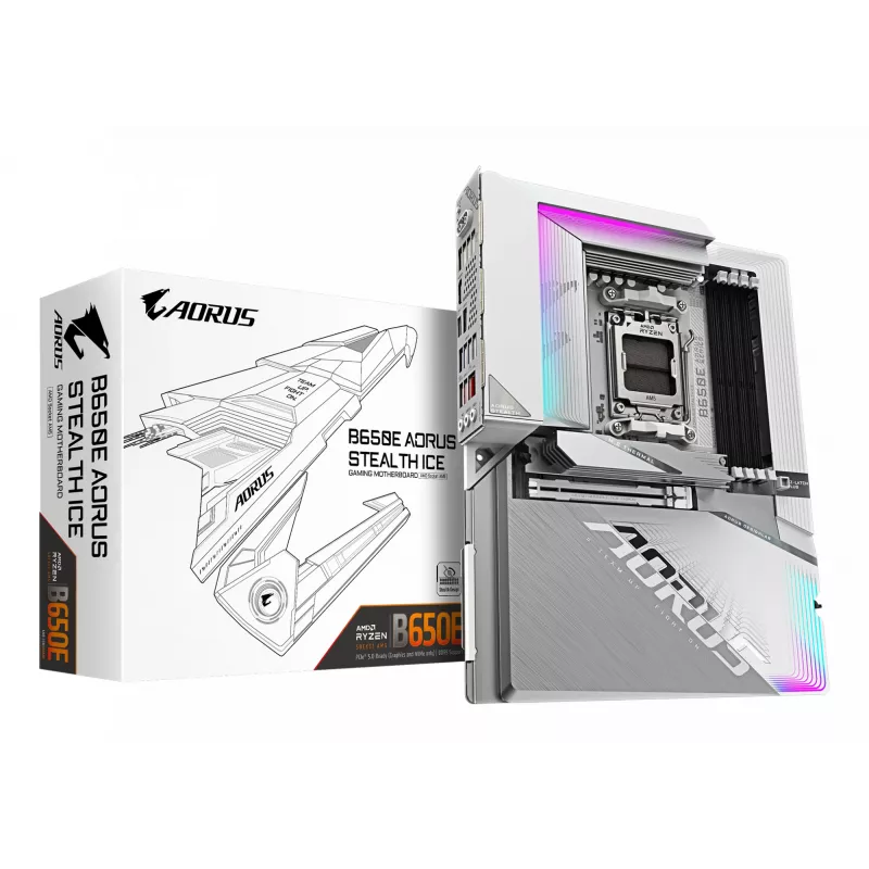 Motininė plokštė GIGABYTE B650E AORUS STEALTH ICE, AMD B650E, Socket AM5, ATX