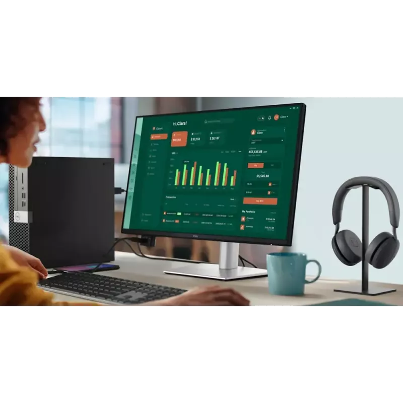 DELL Pro Plus P2425D kompiuterio monitorius 61 cm (24 colių) 2560 x 1440 pikselių Quad HD LCD juodas, sidabrinis