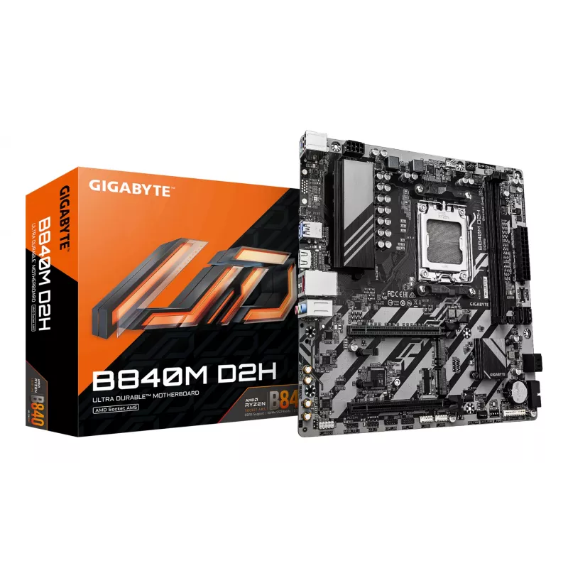 Pagrindinė plokštė GIGABYTE B840M D2H, AMD Ryzen 9000, Socket AM5, Micro ATX