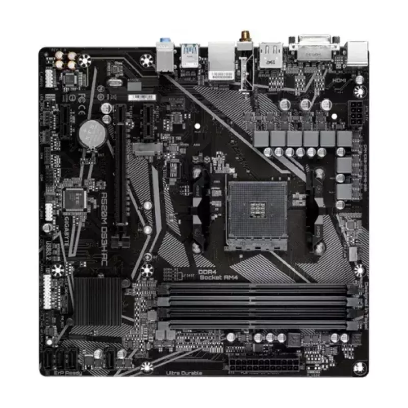 Motininė plokštė GIGABYTE A520M DS3H AC, A520, AM4, Micro ATX