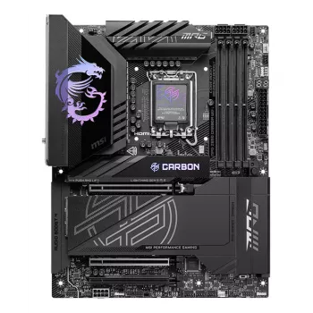 Pagrindinė plokštė MSI MPG Z890 CARBON WIFI ATX — Intel LGA1851, Z890, DDR5, 4x DIMM, 5x M.2, Wi‑Fi 7, 2.5Gb LAN